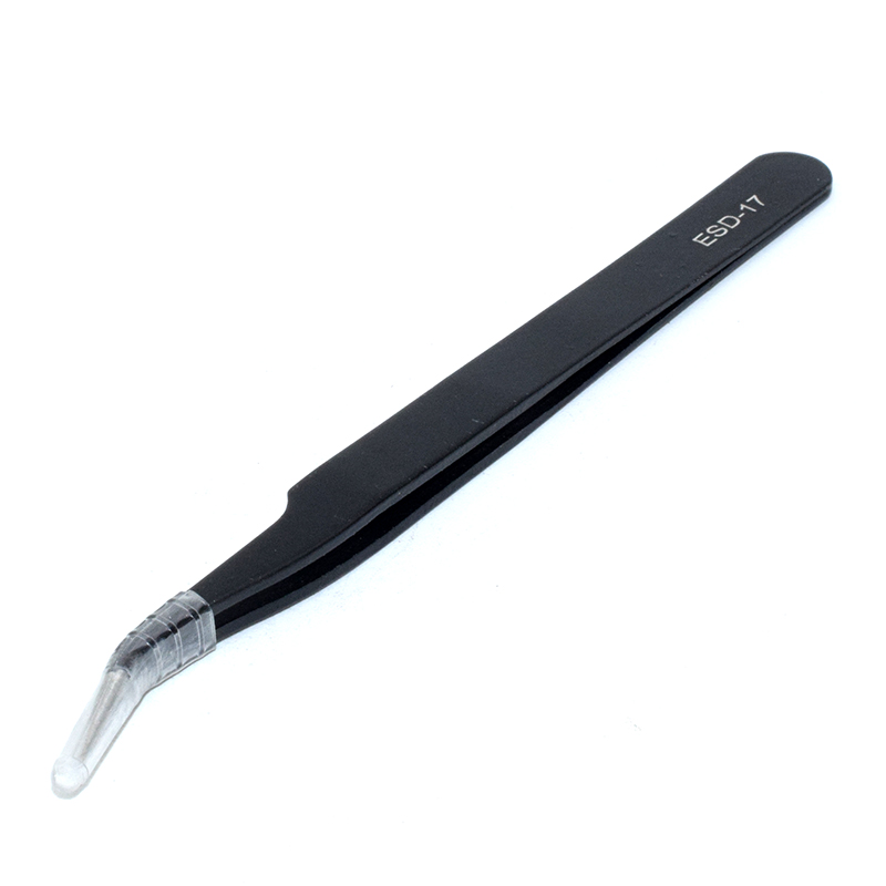 Precision ESD-17 Tweezers, stainless steel anti-static tweezers Repair Tool Soldering Station Welding Assist