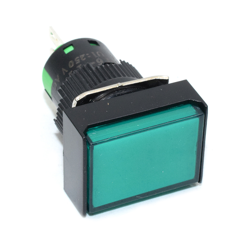 LA16 Rectangle-Blue Latching lock NO Light Green