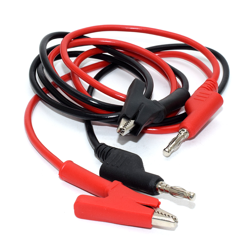1M Double-end electrical Banana Plug and Alligator Clip Crocodile wire Test lead Wire Line 15A multimeter DIY Connector H10