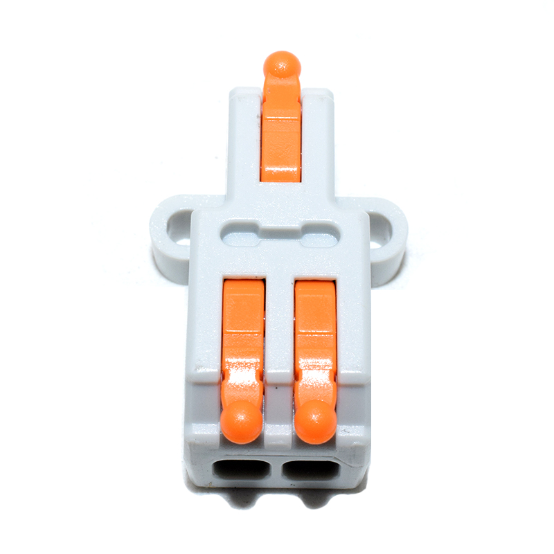 D1-2 Mini Quick Wire Conductor Connector Universal Compact Splicing Push-inTerminal Block 1 in multiple out with fixing Hole