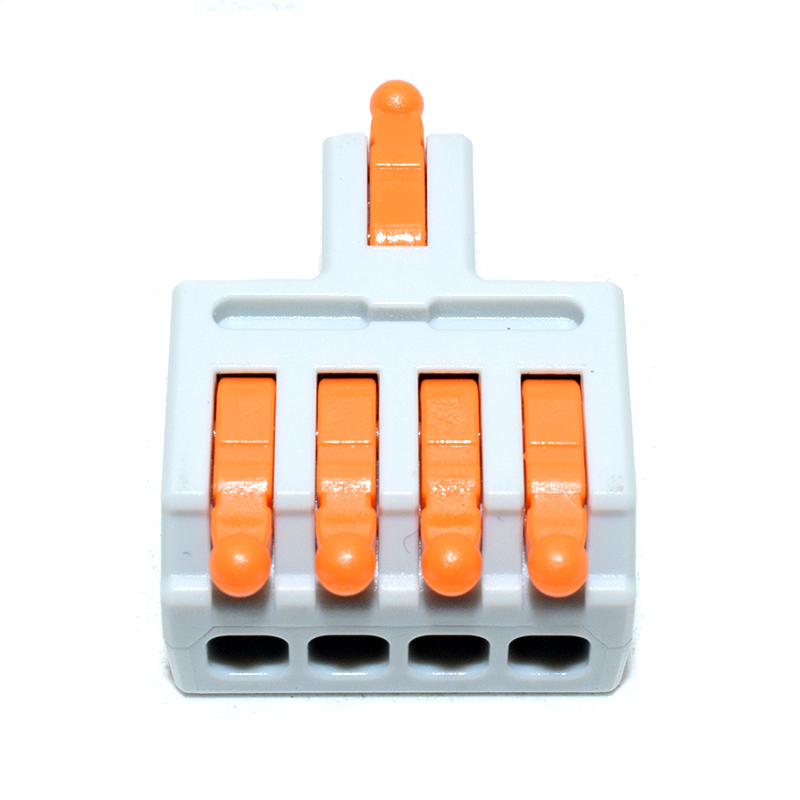 D1-4 Mini Quick Wire Conductor Connector Universal Compact Splicing Push-inTerminal Block 1 in multiple out with fixing Hole