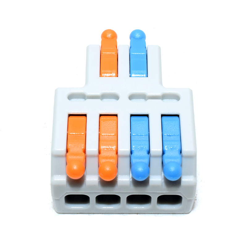 D2-4 Colors/ Mini Quick Wire Conductor Connector Universal Compact Splicing Push-inTerminal Block 1 in multiple out with fixing Hole