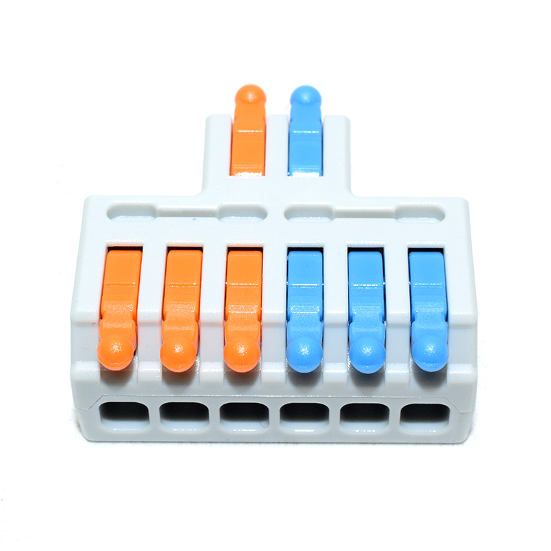 D2-6 Colors/ Mini Quick Wire Conductor Connector Universal Compact Splicing Push-inTerminal Block 1 in multiple out with fixing Hole