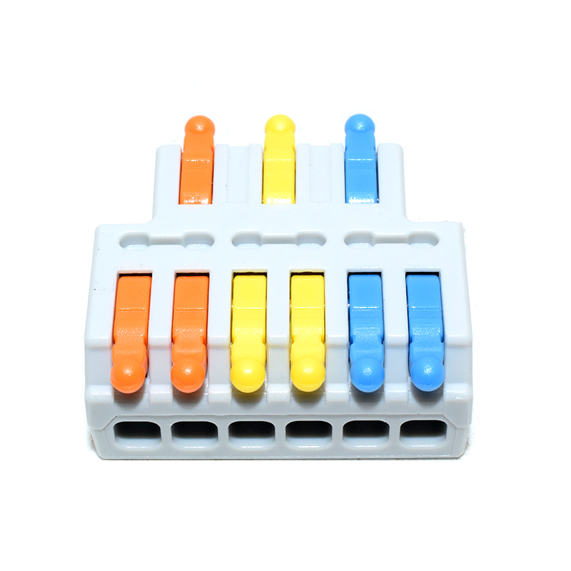 D3-6 Colors/ Mini Quick Wire Conductor Connector Universal Compact Splicing Push-inTerminal Block 1 in multiple out with fixing Hole