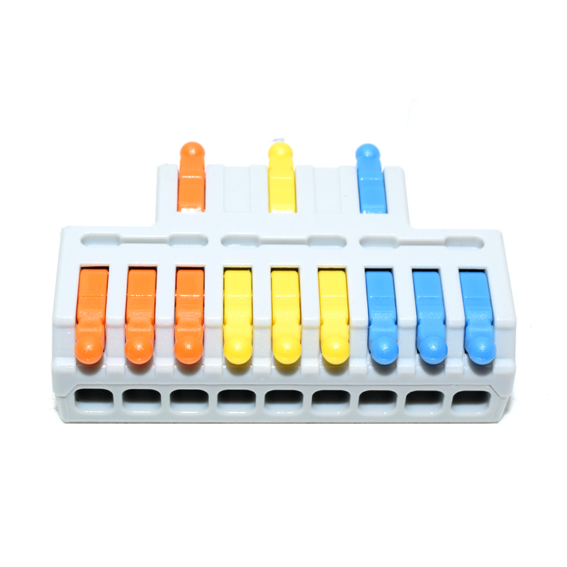D3-9 Colors/ Mini Quick Wire Conductor Connector Universal Compact Splicing Push-inTerminal Block 1 in multiple out with fixing Hole