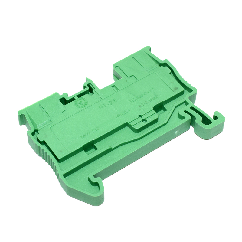 Green Din Rail Terminal Block PT-2.5 Push In Terminal Connector Spring Screwless Electrical Wire Conductor Terminal Block PT2.5