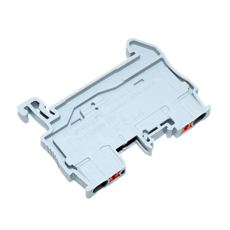 Grey Din Rail Terminal Block PT-2.5 Push In Terminal Connector Spring Screwless Electrical Wire Conductor Terminal Block PT2.5