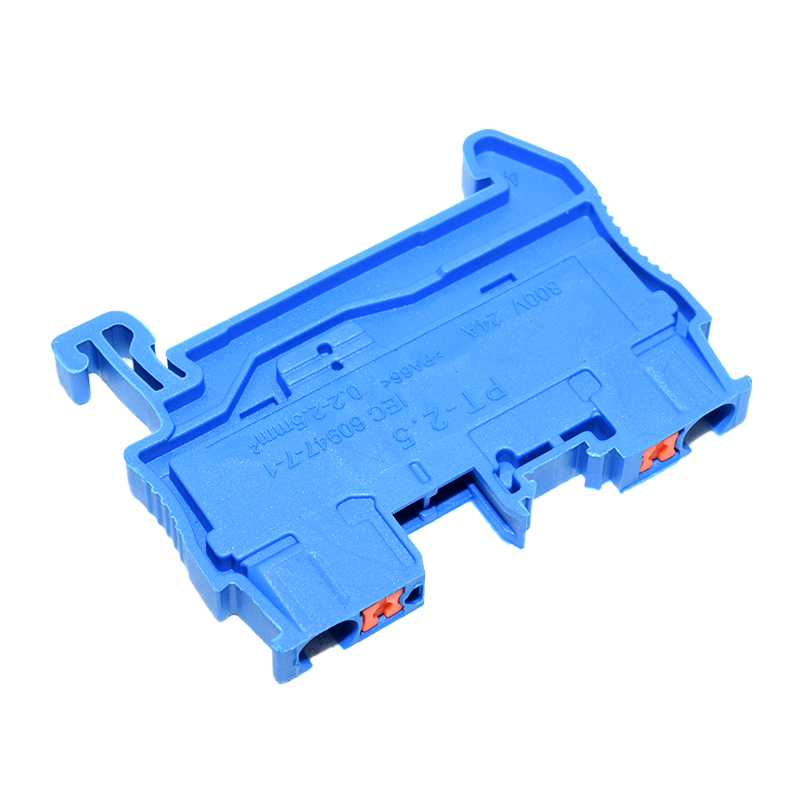 Blue Din Rail Terminal Block PT-2.5 Push In Terminal Connector Spring Screwless Electrical Wire Conductor Terminal Block PT2.5