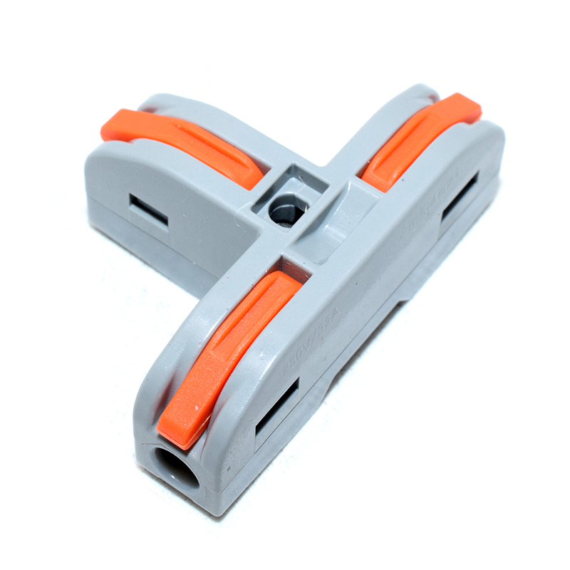 Orange/Grey T-Type Wire Connector Quick Splitter Universal Wiring Cable LED Distribution Terminal Push-in Fast Power Electrical Conector