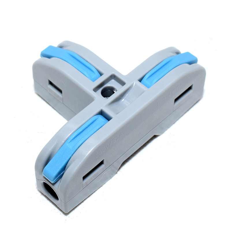 Blue/Grey T-Type Wire Connector Quick Splitter Universal Wiring Cable LED Distribution Terminal Push-in Fast Power Electrical Conector
