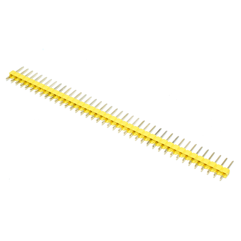 Yellow 1*40 2.54 Gold-plated copper, male pin header,ROHS 200pcs/Bag