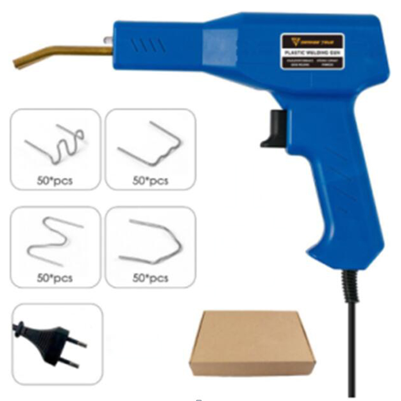 Blue A 220V EU plug 200pcs Kit Hot Stapler Plastic Welding Machine Bumper Repair Kit Soldering Iron For Plastic Repair Car Bumper Repair Welding Gun