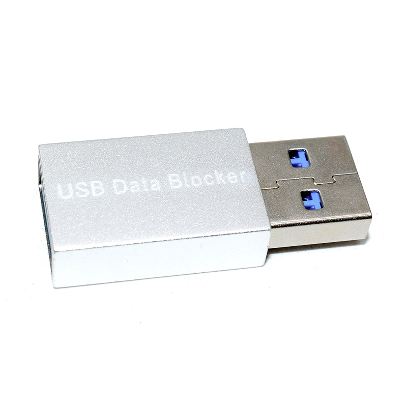 Silver USB Data Blocker Supports Charging Up To 12V/3A For Android IOS Windows Blackberry System Protect Data Security Support Dropship