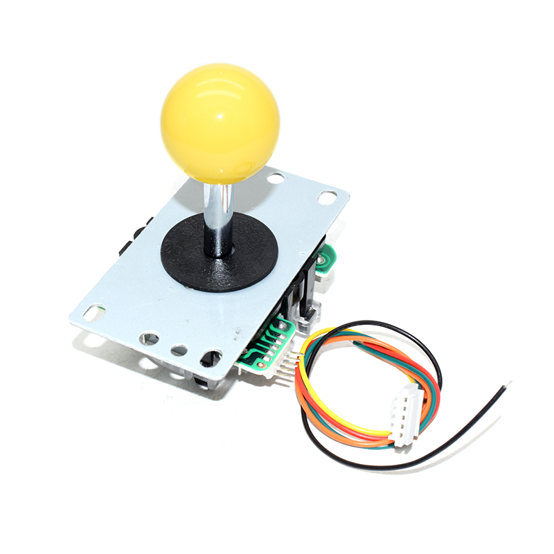 Yellow 5Pin 8way Long Stick Joystick with Multi Color Ball for Arcade Game Machine Pandora box console