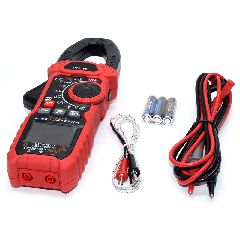 HT208D 1000A/1000V AC/DC Digital Clamp Meter True-RMS Multimeter Anto-Ranging Multi Tester Current Clamp