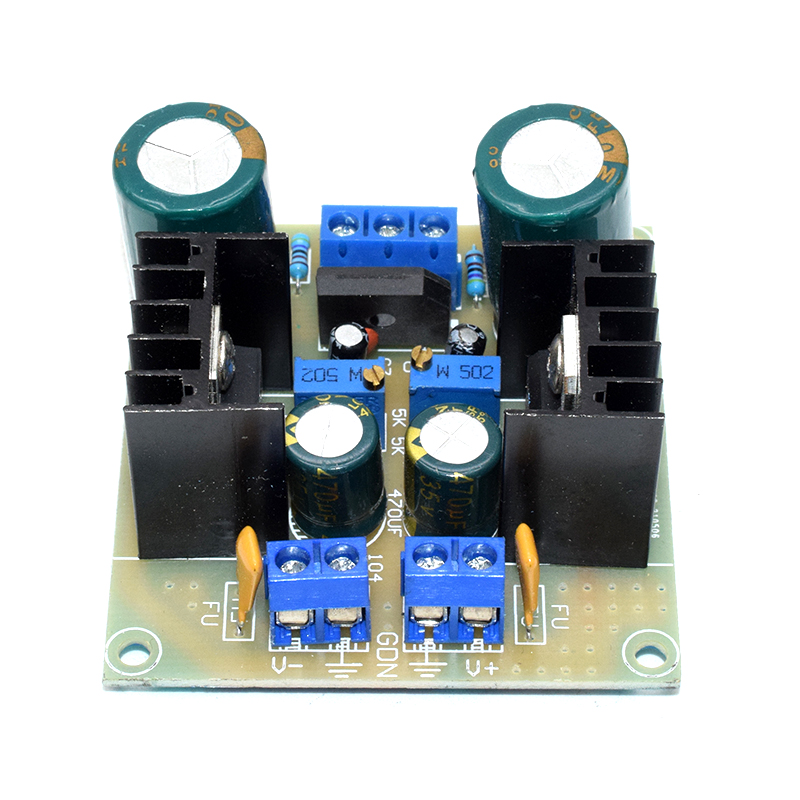 Fused LM317 + LM337 / Negative Dual Adjustable Power Supply Board
