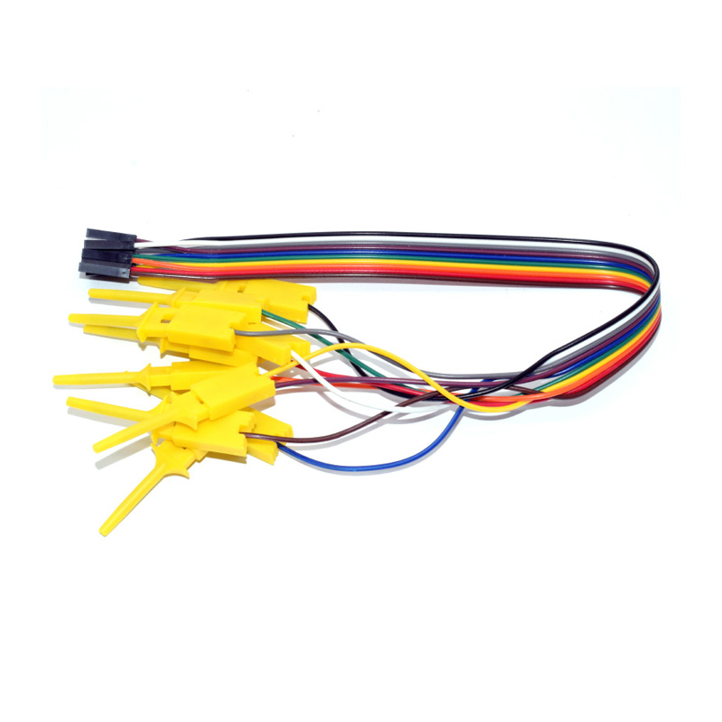 10pins Test Clip to Female Dupont Cable 30CM Length Yellow