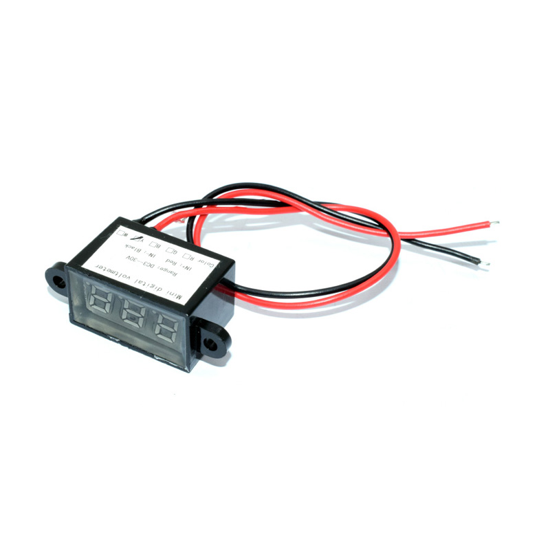 Yellow Waterproof voltmeter 0.28 digital display/DC meter head/12V digital LED display 2-wire 3-30V
