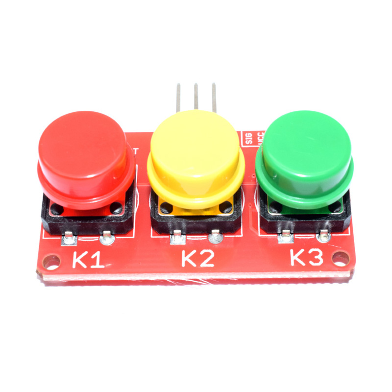 3-digit color button module, 3-channel large button