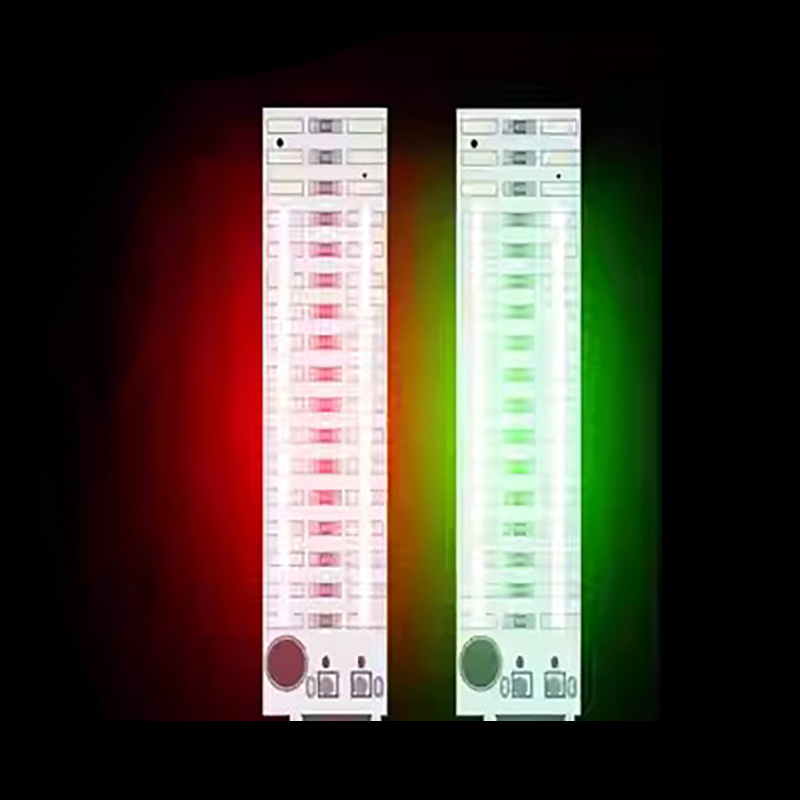 Green Sound-Controlled Audio Spectrum LED Light Circuit Board, Music Rhythm Light, LED Cube Finished Product, 2*17 LEDs