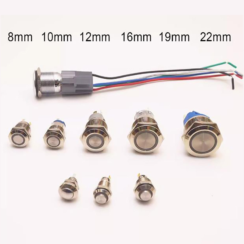 8mm Waterproof Latching Maintained High Round Stainless Steel Metal Push Button Switch Light Shine Car Horn Fix 12V