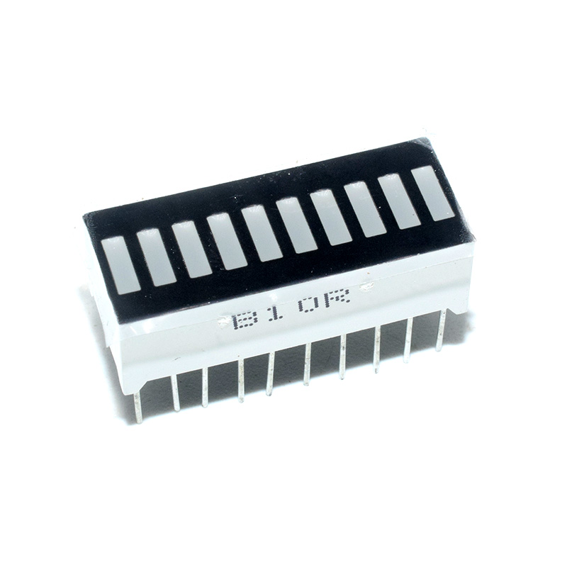 10-segment LED, 10 LED strip light bar highlighted in red