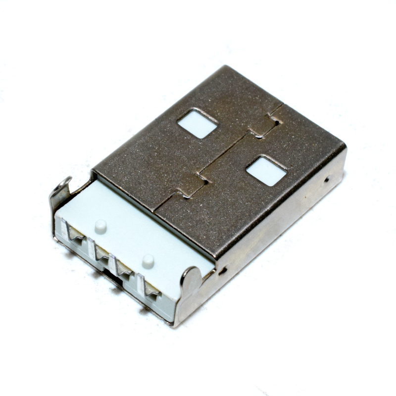 White, USB A Male, USB looper, USB plug, plug plate