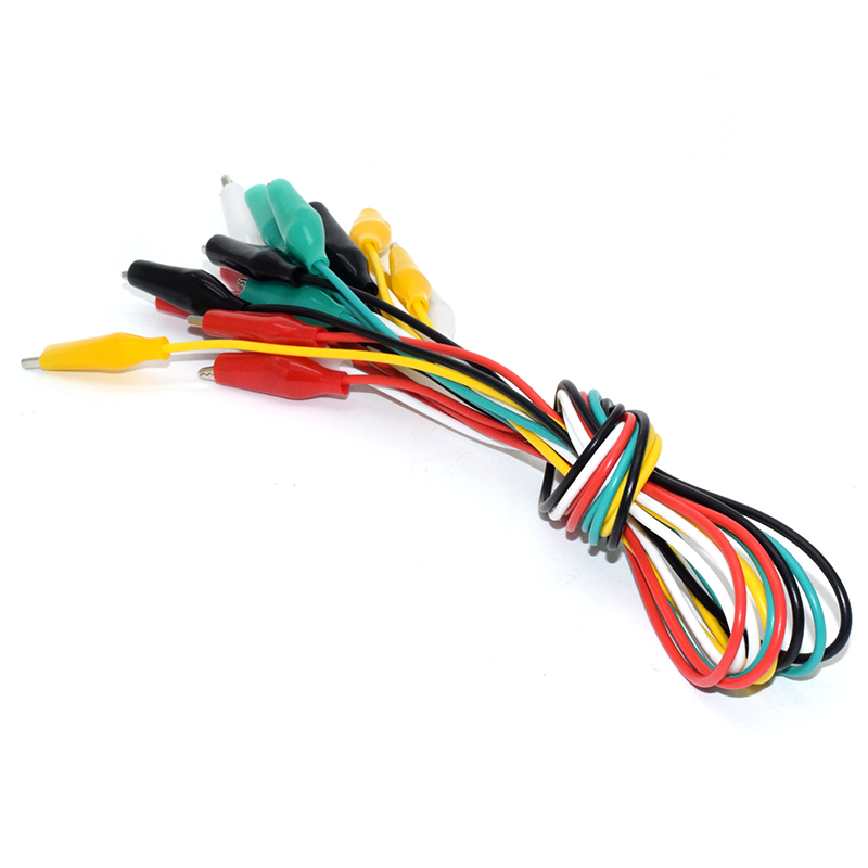 Test leads, alligator clips cable, two-headed 5 colors, 10 50CM Length