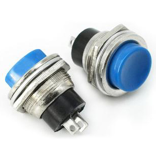 Blue/DS-212 Not-SelfLock Not-Latching button 2-pin 16mm button