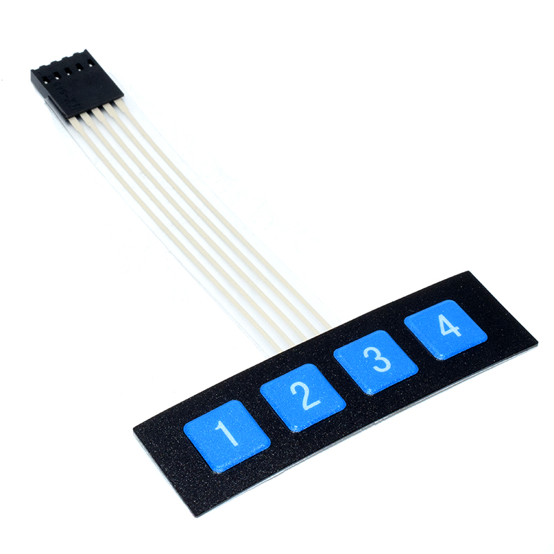 DC 12V 1x4 4 Key Matrix DIY Flat Membrane Switch Control Keypad