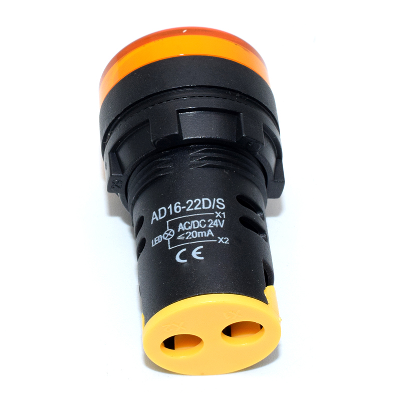 Yellow AD16-22DS 22mm Indicator Light 24V DC
